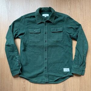 Anian Melton Wool Overshirt Forest Green Size Medium Recycled Shirt Jacket NICE